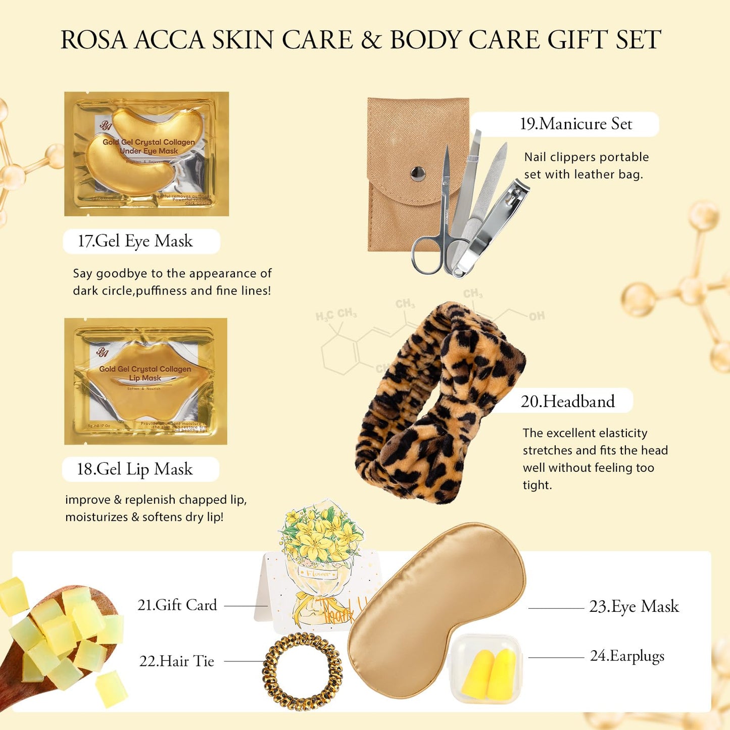 Gifts for Women, 32 Pcs Leopard Facial Skin Care Gift Set for Women, Home Spa & Self-Care Gift Kit, Bath and Body Gifts Basket Set, Face Sheet Mask, Wife, Birthday, Christmas, Valentines, Anniversary