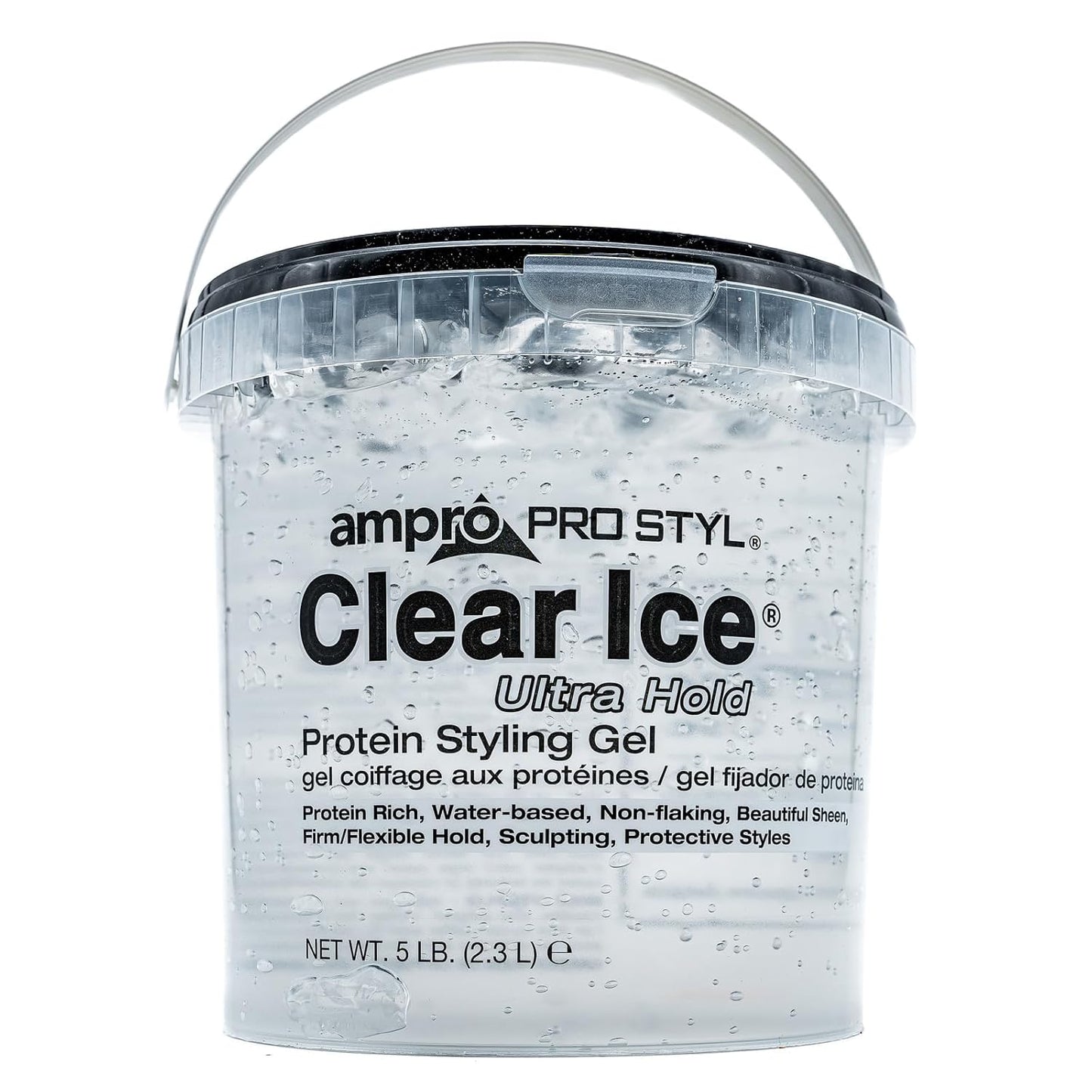 Clear Ice Styling Gel - Non-Flaking, Alcohol-Free Vegan Formula for Strong Hold | 80 oz