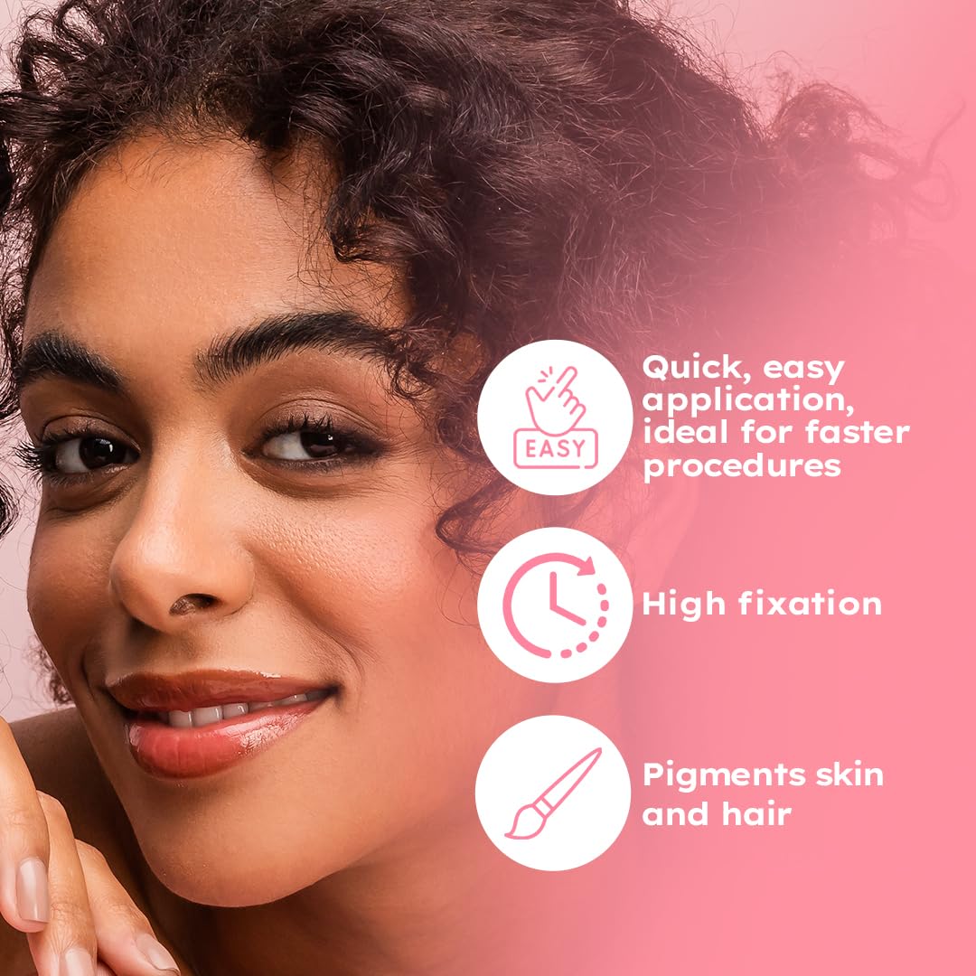 MENELA Eyebrow Henna Tint Kit - Black - Brow Color with Bamboo Extract - Natural Look, Easy Application - 2.5g Henna + 15ml Fixer - Ammonia-Free, Vegan (Black)