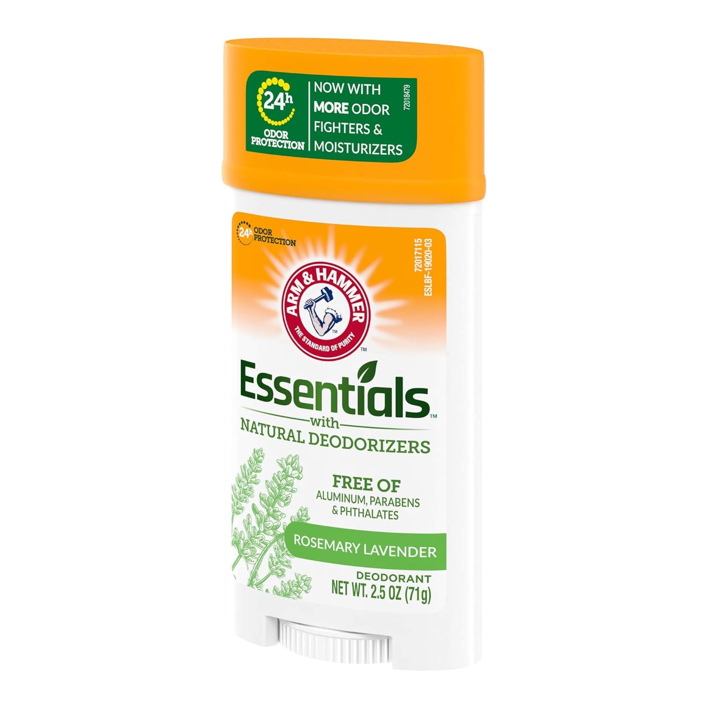 ARM & HAMMER Essentials Deodorant - Natural Rosemary Lavender Wide Stick | 2.5oz (Pack of 6) - Aluminum & Paraben Free