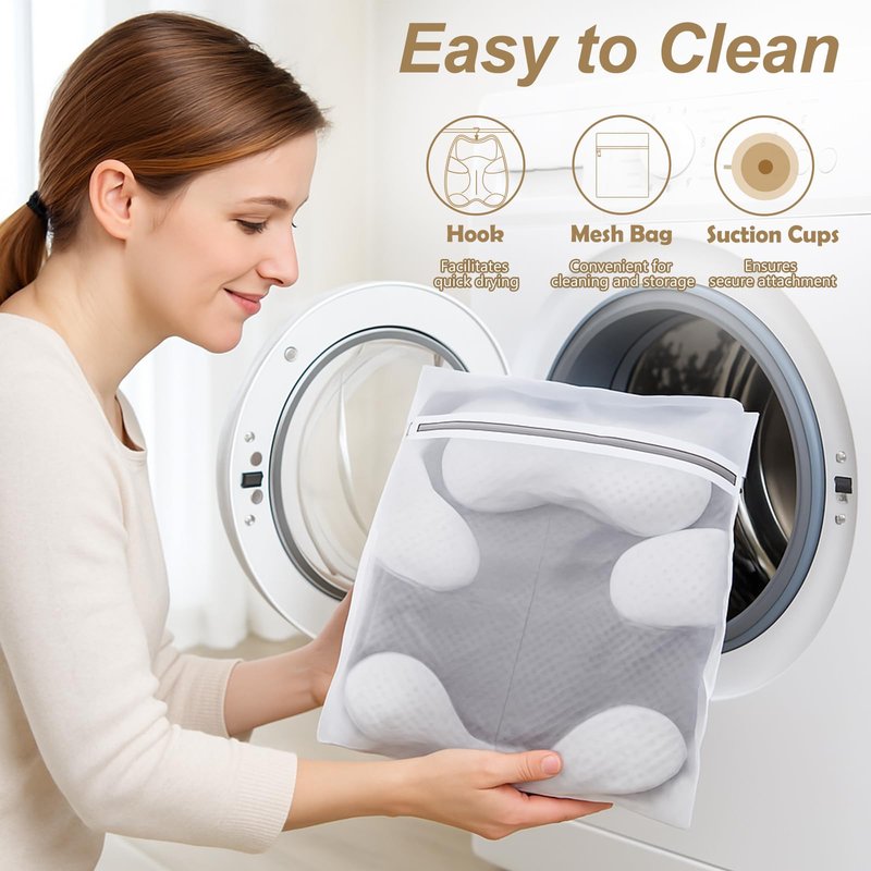 ZYIDBNG Bath Pillow for Tub Ergonomic Cat Shape and Bear Shape Design Bath Pillow for Head and Neck Support SPA Gift Bathtub Pillow 4D Air-Mesh with Suction Cups Washable Gray(1 Pack)