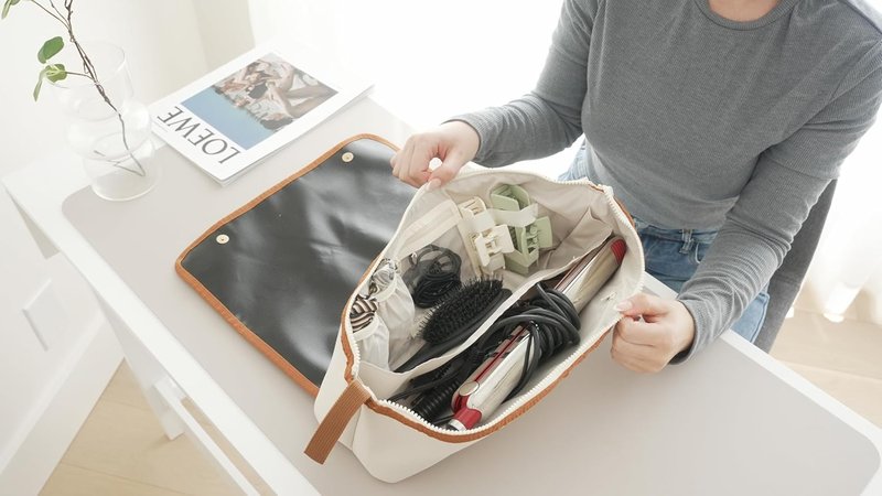 Heat Resistant Hair Tools Travel Bag - 17-Inch Extra Long Storage Case for Curling Irons, Flat Irons & Brushes | Padded Organizer for Travel & Home