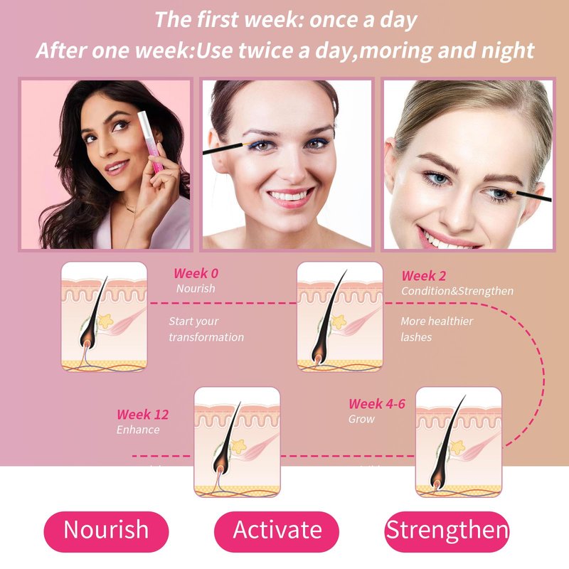 Eyelash Growth Serum Volumizing Lash Serum For Eyelash Growth Longer & Thicker Lash Enhancing With Natural Formula Vegan & Cruelty-Free (8 mL)