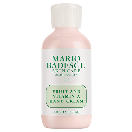 Mario Badescu Fruit and Vitamin A Hand Cream - Lightweight Hand Lotion for Dry Skin- Moisturizer Infused with Alpha Hydroxy Acids for Softer, Smoother Skin, 4 Fl Oz