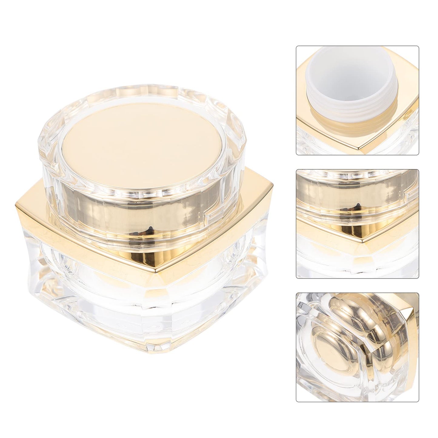 Beaupretty Refillable Lotion Bottle Mini Reusable Cosmetic Cream Container Travel Size Sample Jar for Lotion Ointment Balm Body Butter Compact Storage for Purse 2.59 X 2.59 X 2.24 in