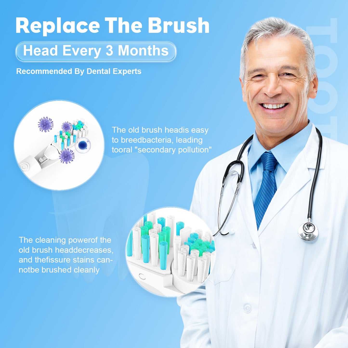20Pcs Spinbrush Oral Toothbrush Replacements Heads Dual Cross Action Clean Attachments Sensitive Brush Refill Rotating Sets 3D White Fit for Oral B 4732 3733 4734