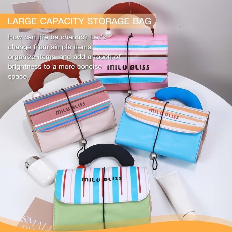 Foldable Makeup Bag - 4-in-1 Detachable Organizer for Travel | Multi-Compartment Cosmetic Bag for Women