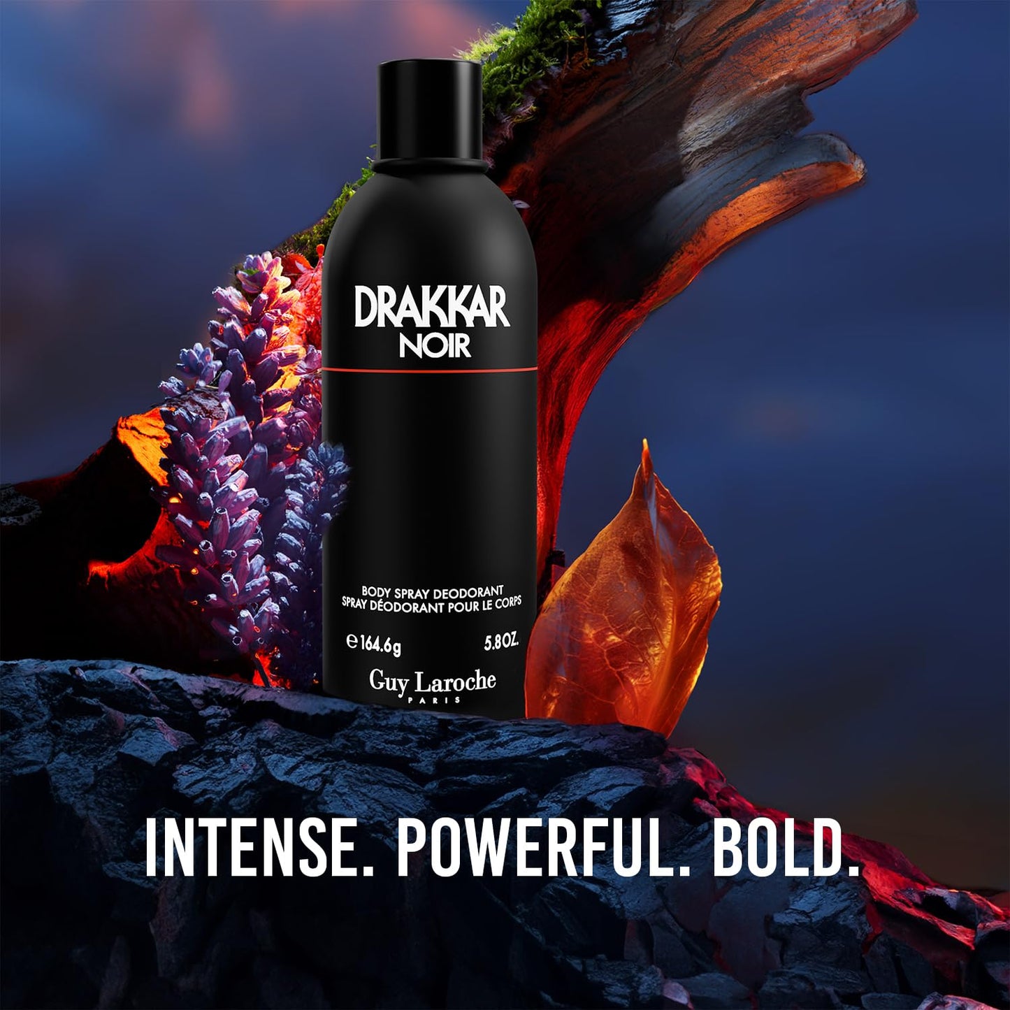 Guy Laroche Drakkar Noir, Iconic Designer Fragrance, Intense & Powerful Body Spray, Fougere Blend & Aromatic Spices, Long Lasting Mens Cologne, Day and Evening Scent