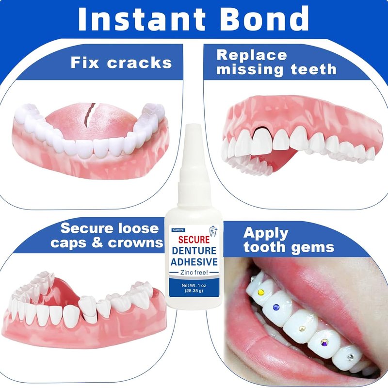 Instant Bonding Dental Glue - Super Strong Adhesive for Repairing Loose & Broken Teeth | 1 oz, Clear Color
