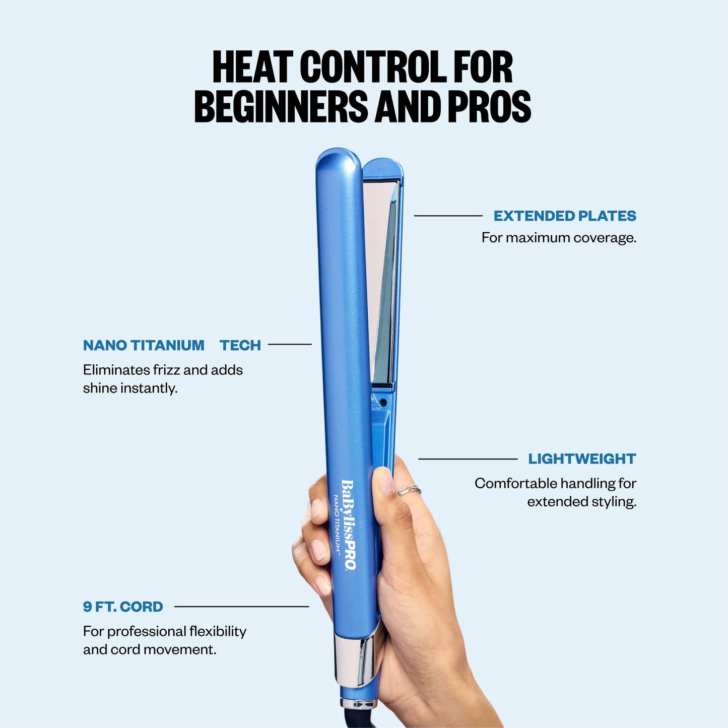 BaBylissPRO Nano Titanium Flat Iron Hair Straightener
