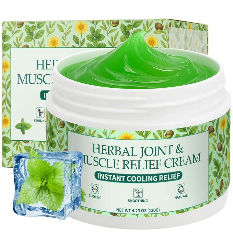 Instant Cooling Relief Cream - Herbal Menthol Soothing Gel for Muscle & Joint Pain | 4.23 oz