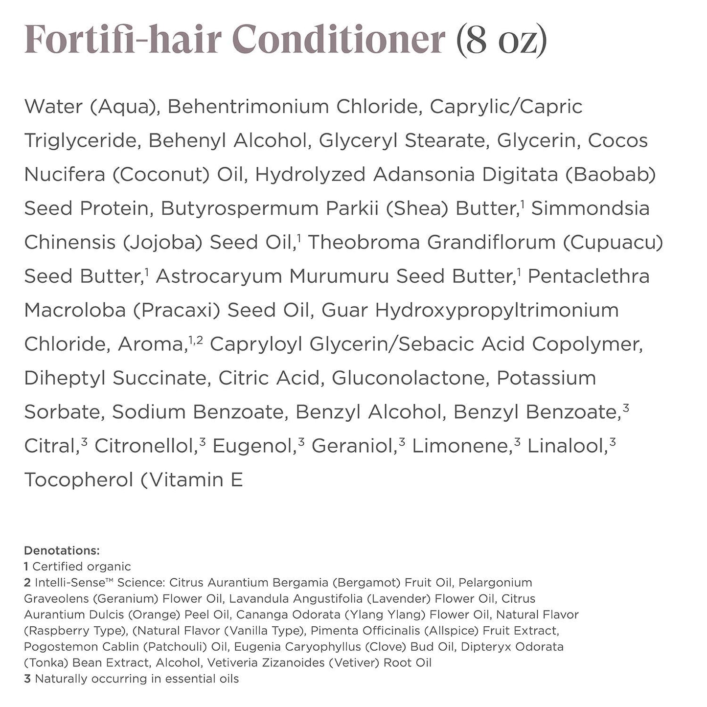 Intelligent Nutrients Fortifi-hair Conditioner - Formerly PureLuxe Conditioner - Baobab Protein Hair Conditioner for Damaged Dry Hair - Helps with Frizz Control- Silicone & Sulfate-Free (8 oz)