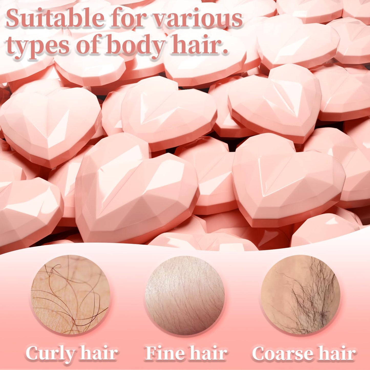 Chulan Sensitive Skin Wax Beads, 2.2lb(35oz) Heart Shape Unscented Hard Wax Bead, Hypoallergenic Wax Beans for Coarse Hair Removal, Body, Brazilian Waxing, Facial, Bikini, Legs, Armpits Pink
