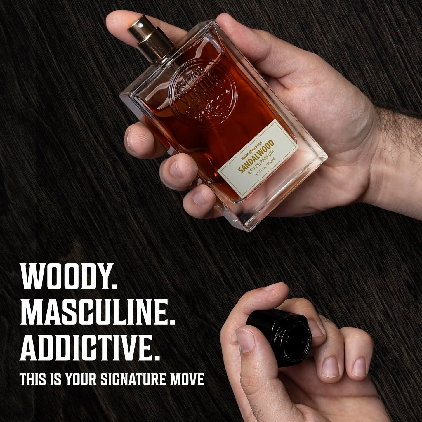 Sandalwood Cologne for Men - Woody Eau de Parfum with Cedar, Cypress & Vanilla | 3.5 Fl Oz Gift