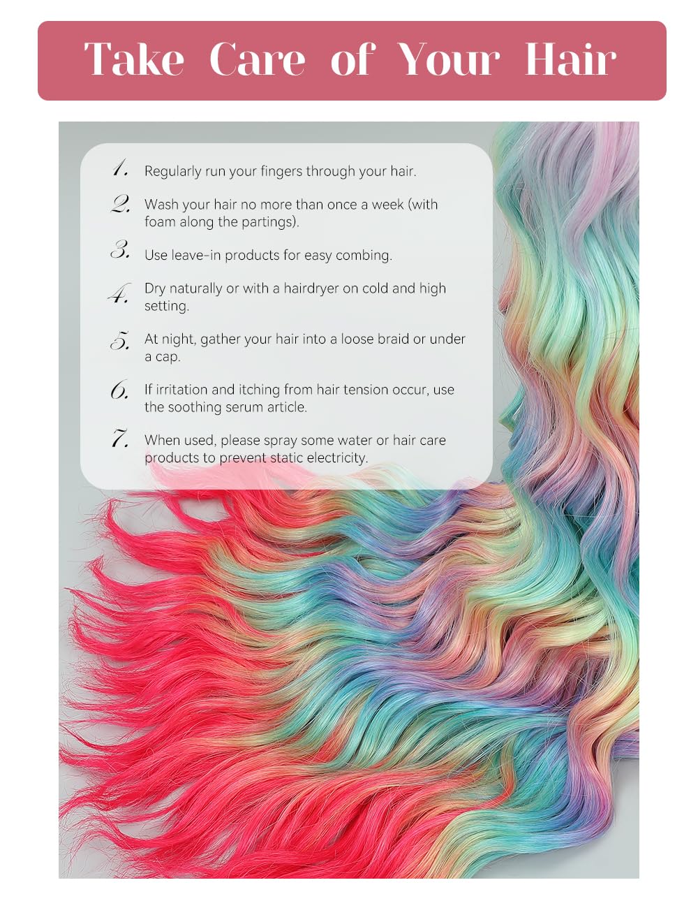 Curly Braiding Hair - 300g Rainbow Peafowl Ocean Wave Synthetic | Loose Deep Wavy Twist for Boho Braids