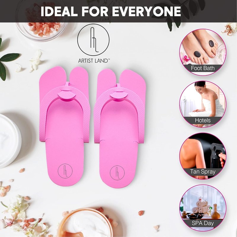 Anti-Slip EVA Pedicure Slippers - 48 Pairs Spa Party Pack | Soft & Durable, 6 Fun Colors for Home or Salon