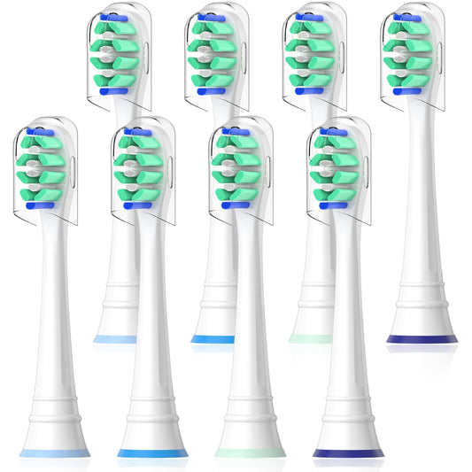 Replacement Heads Compatible with Sonicare Toothbrush, Replacement Brush Head for Philips Sonicare Electric Toothbrush 4100 5100 6100 9900 C2 W3 and More Snap-on Handles White