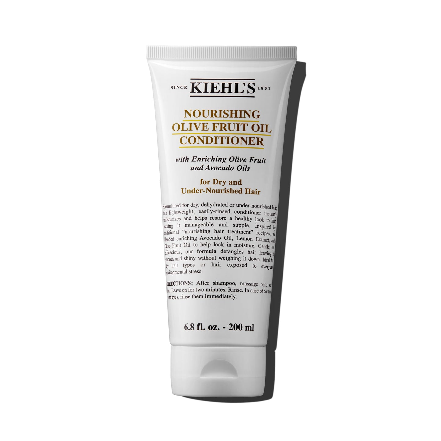 Kiehl's Nourishing Olive Fruit Oil Conditioner, Moisturizing Hair Conditioner for Dry & Damaged Hair, Promotes Shine, Helps Detangle, Lightweight Formula, with Avocado Oil & Lemon Oil - 6.8 fl oz
