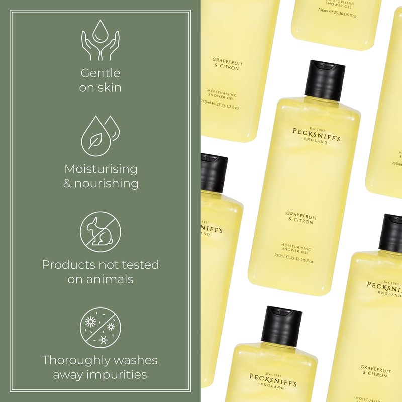 Pecksniff's Grapefruit & Citron Moisturizing Shower Gel | 750ml / 25.36 Fl Oz