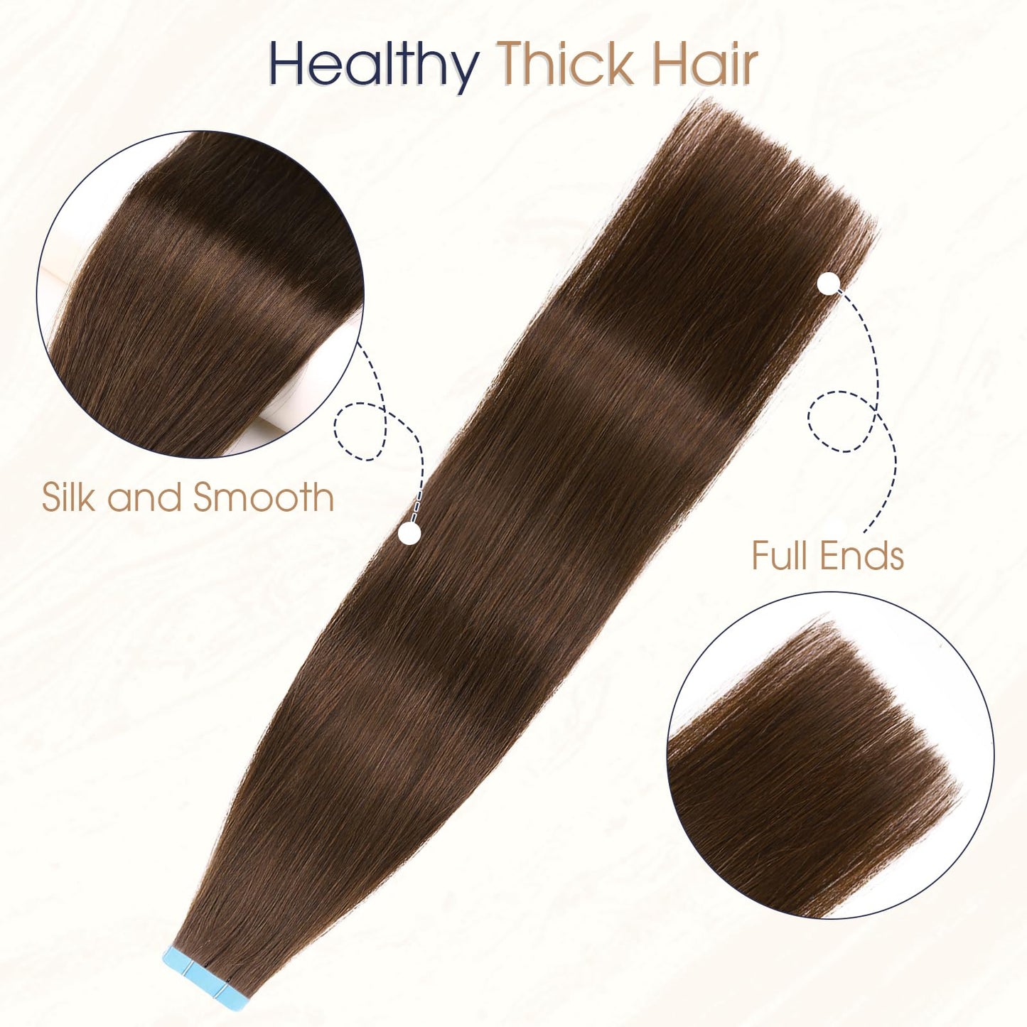 LADY MIRANDA Tape In Human Hair Extensions Straight Invisible 20PCS 50g