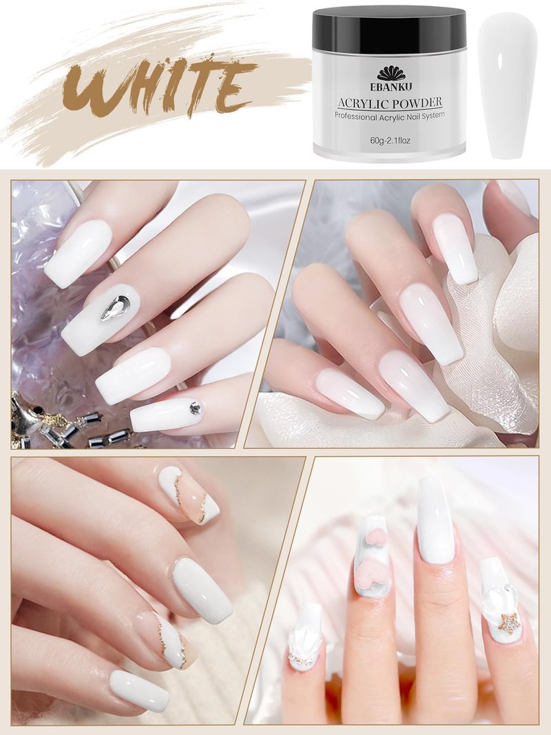Nude Acrylic Powder, EBANKU 120g/4.23oz Nail Acrylic Powder Large Capacity Professional Acrylic Nail Powder for Nail Extension, Nail Carving, Long-Lasting, No Nail Lamp Needed