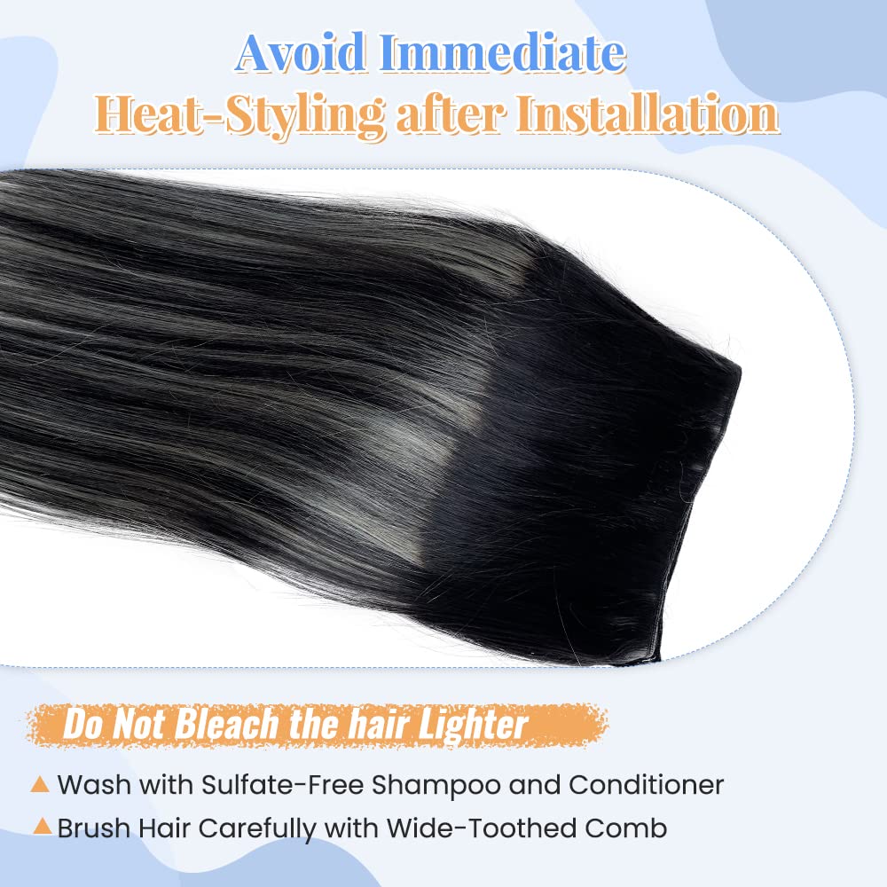 Silver Sew in Hair Extensions 14 Inch 80Gram Weft Hair Extensions Balayage Human Hair Extensions Hair Wefts Color #1B/Silver/1B Off Black Mixed with Silver Remy Straight Hair Weave Bundles Real Hair