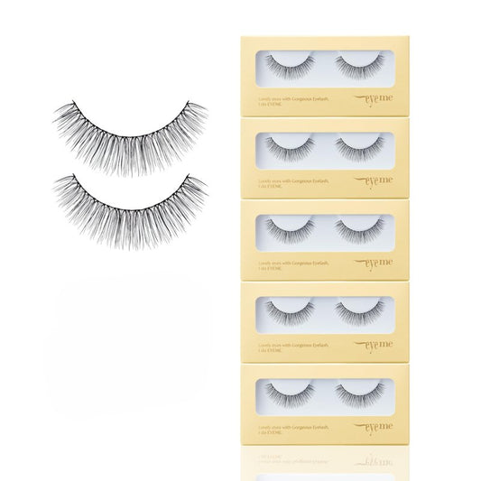 EYEME Eyelash NO.33 – 5 Set Pack, Natural Half Lashes for Bigger and More Defined Eyes, Lightweight False Eyelashes for Beginners, Flexible & Comfortable Fit, K-Beauty