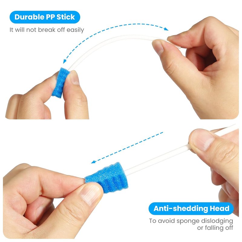 Disposable Oral Care Swabs - Individually Wrapped with Longer Handle | 400 Count