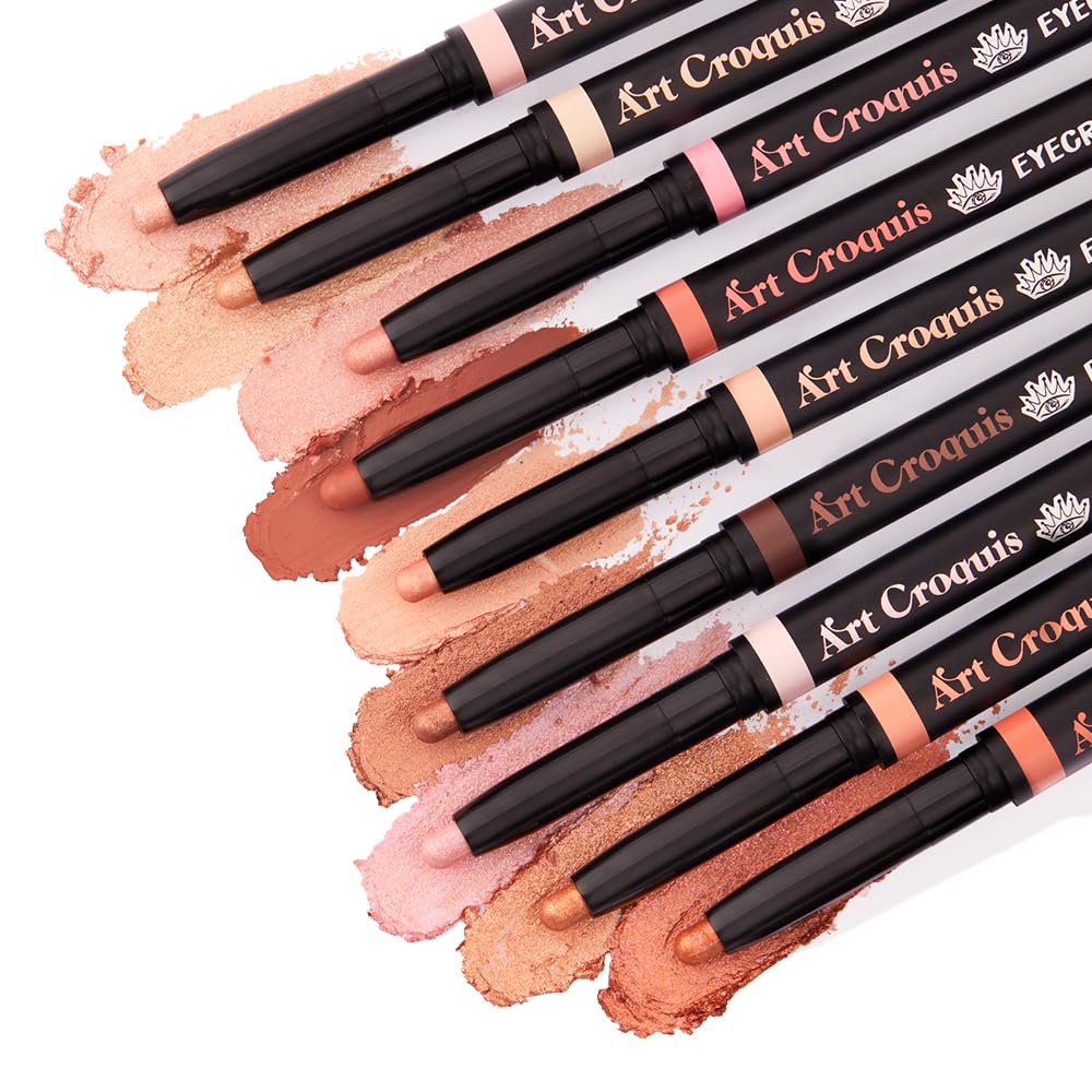 MAKEHEAL EYECROWN ARTCROQUIS STICK SHADOW, Buildable, glitter eye shadow, liner, cream [NATURAL MOOD KIT]