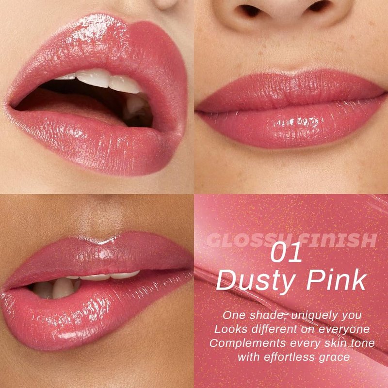 Pink Honey Lipstick - Tinted Lip Balm for Women | Moisturizing Hydrating Lip Gloss Stain in Dusty Pink - 1Pc