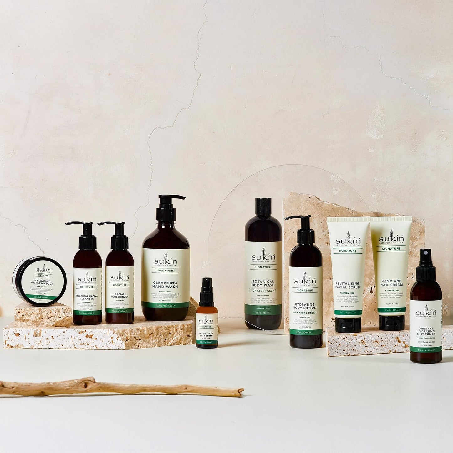 Sukin Signature Skin Care Gift Set – Foaming Facial Cleanser, Hydrating Rose Water Toner Mist + Facial Moisturizer, Self-Care Gifts, 4.23 Oz Ea