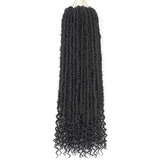 Long Butterfly Locs Crochet Hair With Goddess Locs Curly Ends 28 Inch Distressed Locs Crochet Hair For Black Women Hair Extensions (28 Inch, 6packs,1B)