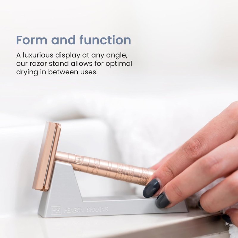 Henson Razor Stand - Durable Aluminum Safety Razor Holder for Men & Women | Fits Henson AL13, AL13-M, Ti22