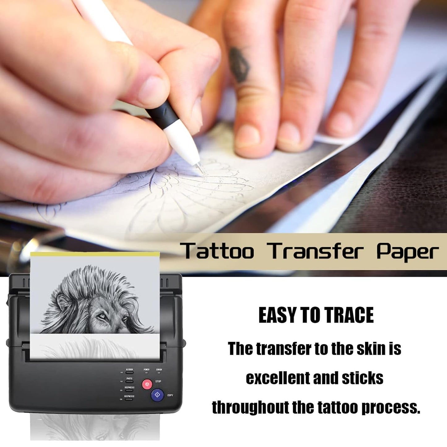 Tattoo Fake Skin Sheets - 3MM Thickness | 5PCS + Tattoo Transfer Paper | 35PCS