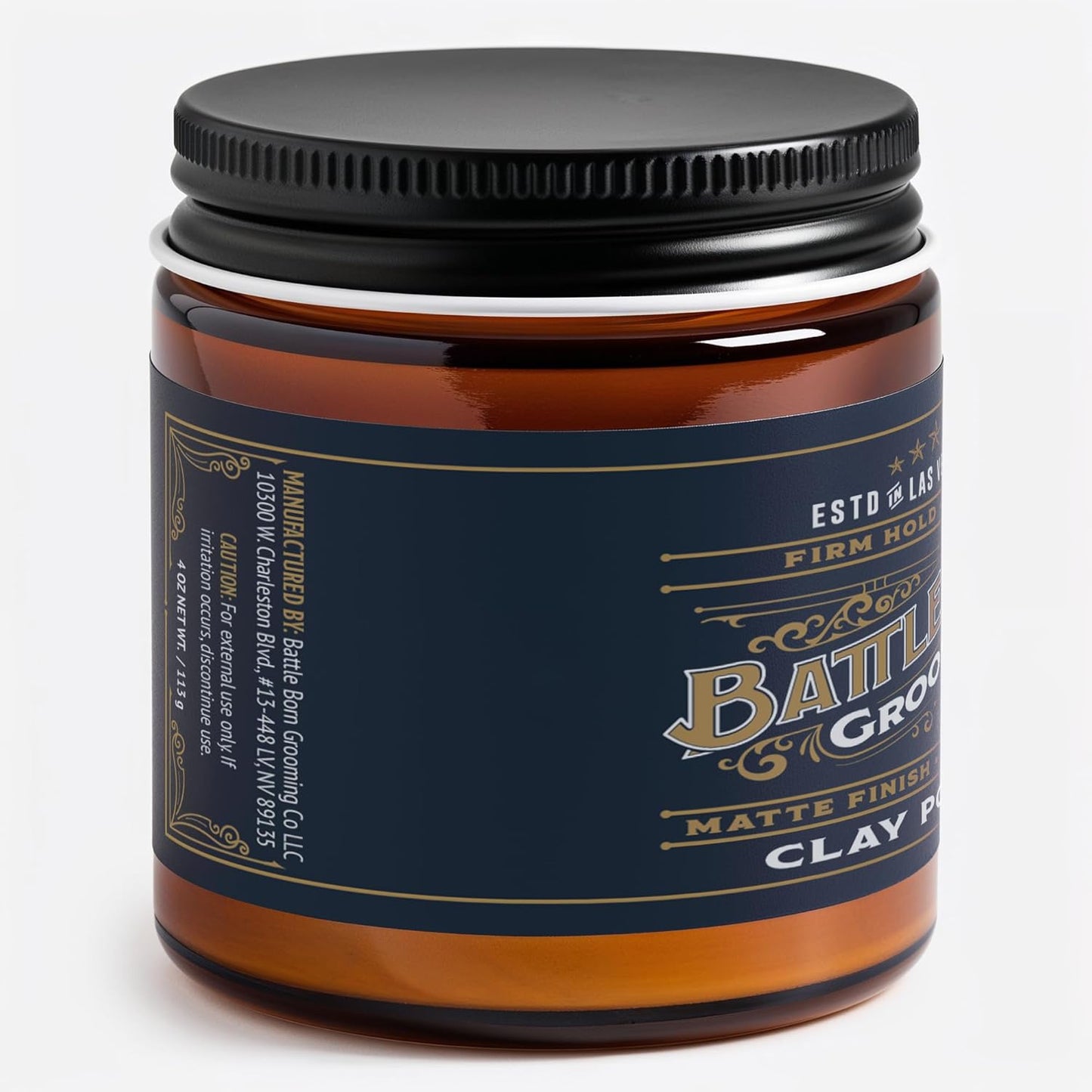 Volumizing Hair Clay Pomade - Battle Born Grooming Co | 4 oz for Strong Hold & Texture