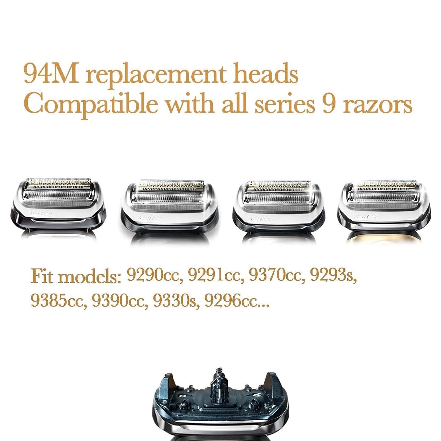 Electric Shaver Replacement Heads for Series 9 94M | 2+2 Precision Blades for S9 & S9 Sport