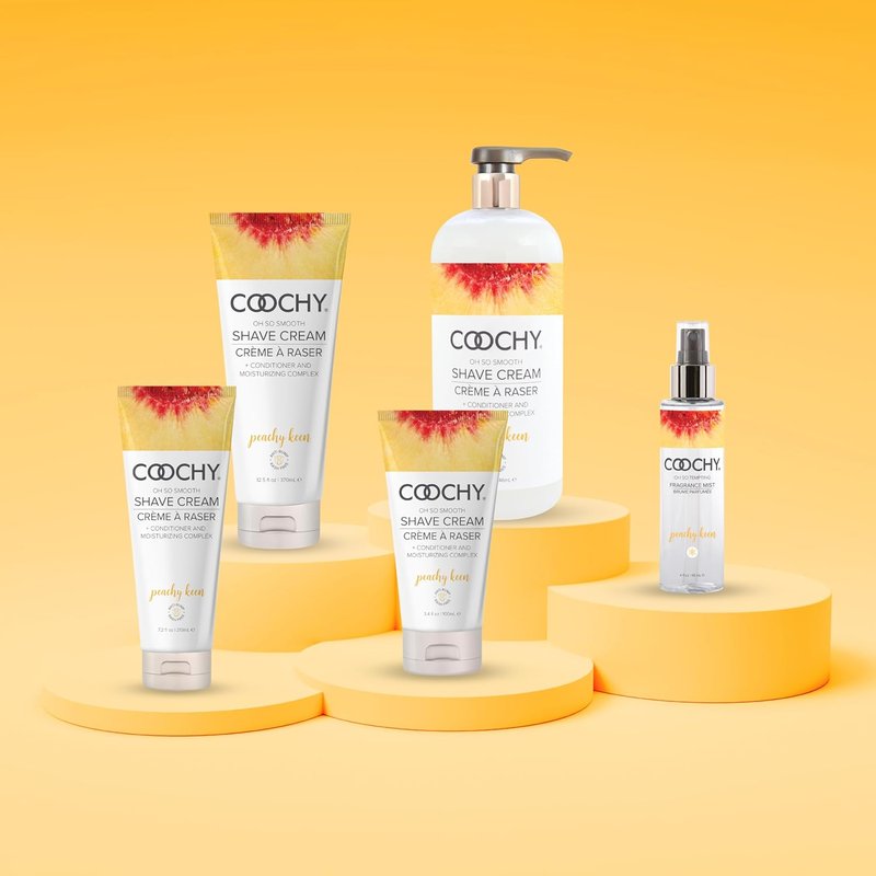 Coochy Shave Cream - Gentle Moisturizing Shaving Lotion for Intimate Areas | Rash-Free Hydrating Formula, Peachy Keen, 12.5 oz