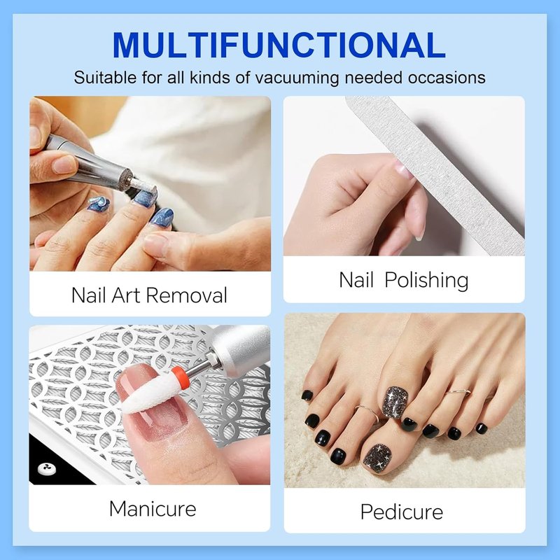 Nail Dust Collector - Ultra-Quiet & Powerful Dust Extractor for Acrylic Nails | Salon & Home Use