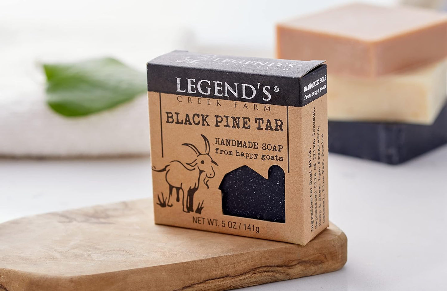 Goat Milk Soap - Nourishing Cleansing Bar for Sensitive Skin | Black Pine Tar, 5 Oz - Pack of 2