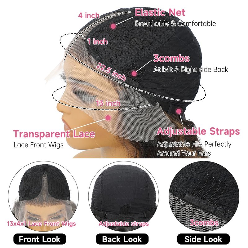 Civrie 30 Inch Lace Front Wigs Synthetic Hair Wigs for Balck Women,13x4x1 T Part Curly Lace Wigs, Ombre Light Brown Crimped Deep Wave Culrs Curly Wigs for Daliy Use, Korean Fiber Curly Wigs