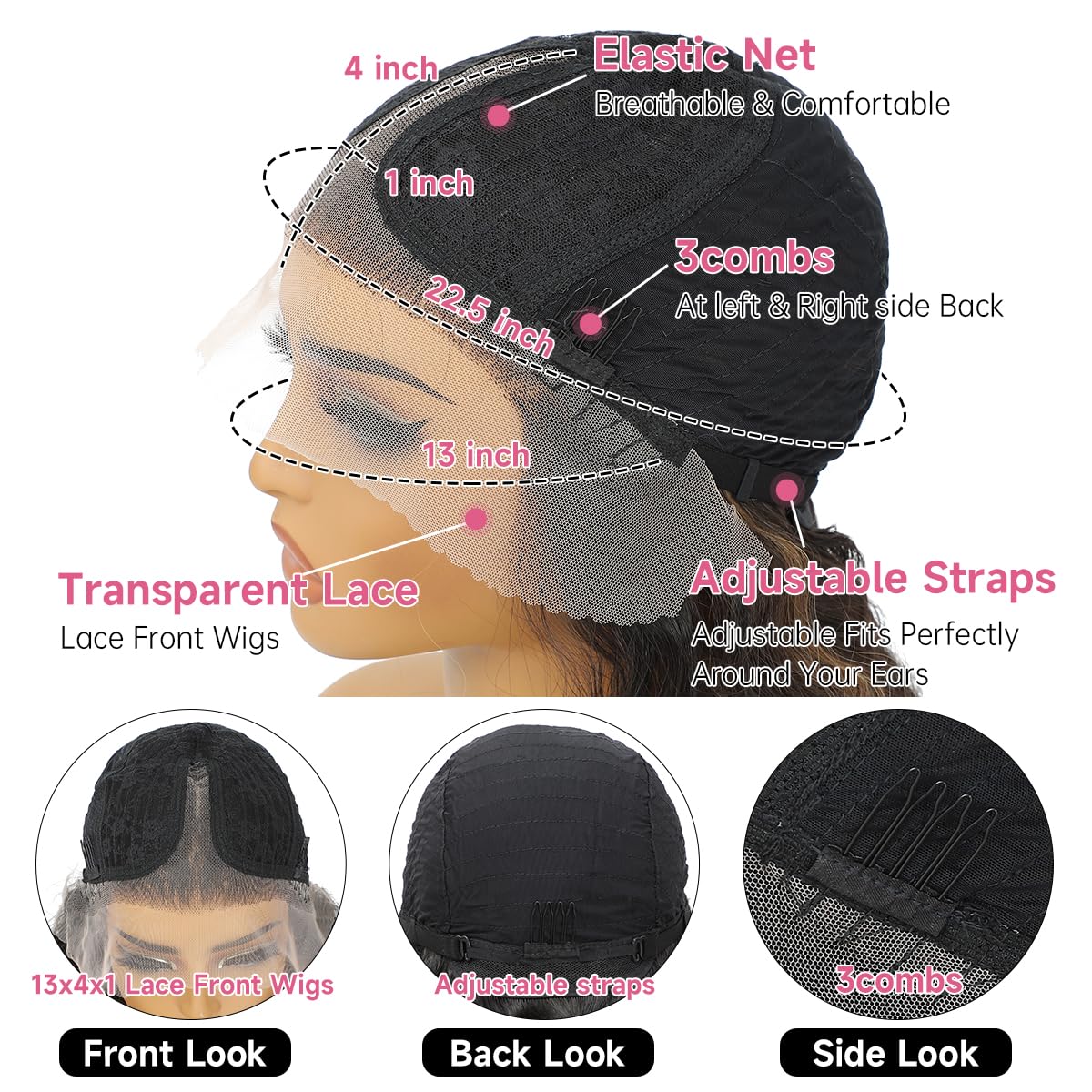 Civrie 30 Inch Lace Front Wigs Synthetic Hair Wigs for Balck Women,13x4x1 T Part Curly Lace Wigs, Ombre Light Brown Crimped Deep Wave Culrs Curly Wigs for Daliy Use, Korean Fiber Curly Wigs