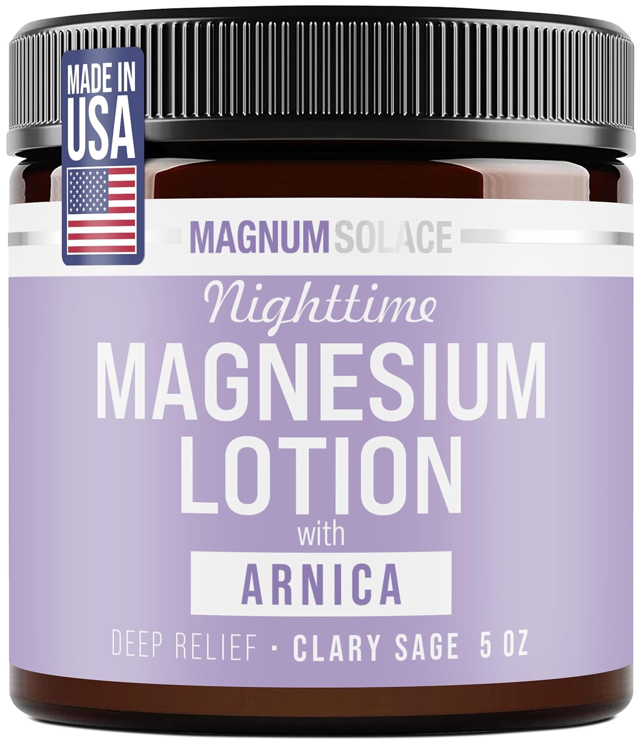 Magnum Solace Magnesium Lotion for Nighttime Relief - Soothing Arnica Formula for Muscles & Joints | Skin-Friendly Application