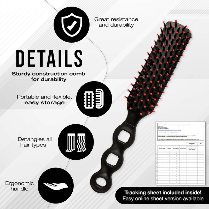 Bulk Hair Brushes - 100 Individually Wrapped Black Hairbrushes | Perfect for Homeless Shelters, Hygiene & Confidence