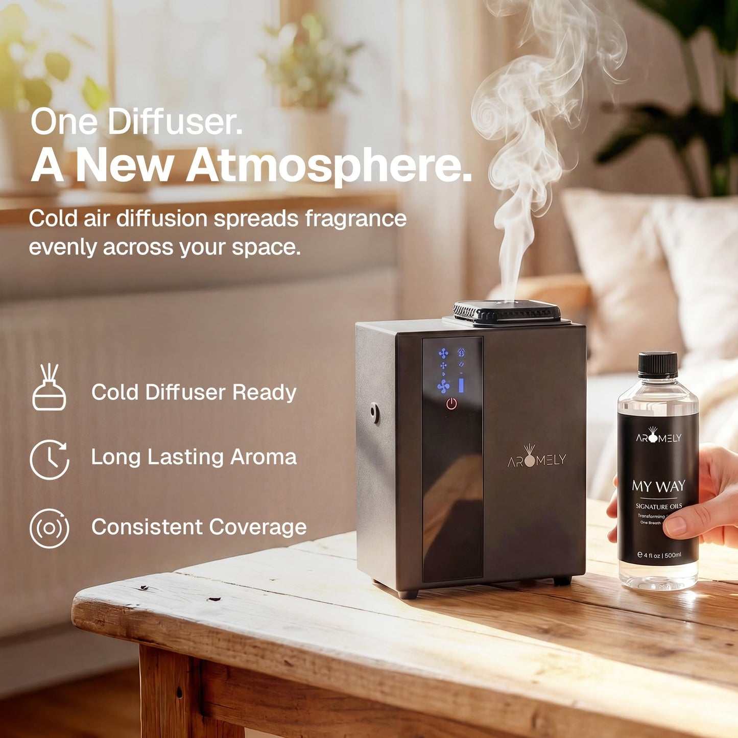 My Way Diffuser Oil Blend | Luxury Home Fragrance Oil for Diffusers | Inspired by 1 Hotel | Signature Scent with Notes of Leather, Cardamom, Lemon, Cedarwood, Iris & Amber | 500ml