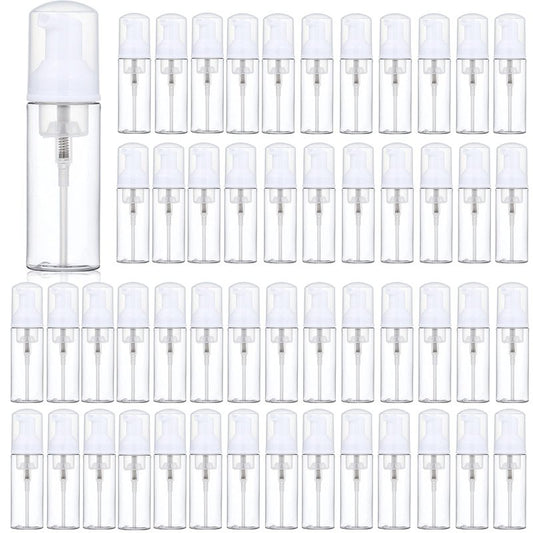 35 Pack 2 oz Foam Pump Bottles, 60ml Clear Refillable Travel Bottles for Hand Soap, Lash Shampoo, Foaming Cleanser and Liquid Soap
