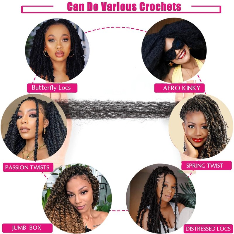 Afro Kinky Curly Hair Bundles - 100% Real Human Hair for Mini Twists, Braids & Locs | 14 Inch, 50g, Natural Dreadlock Bulk