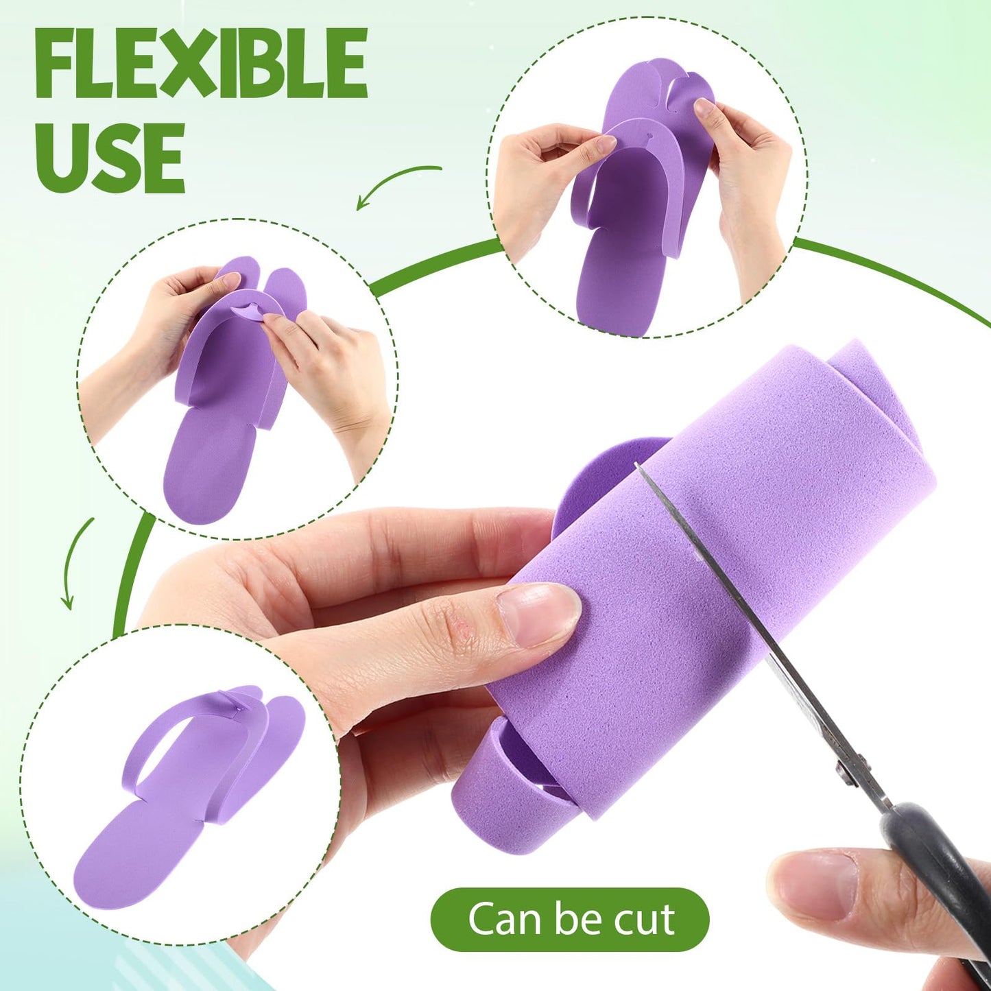 JaGely 100 Pairs Disposable Pedicure Slippers Bulk Multi Color Flip Flops for Pedicure Anti Slip EVA Foam Spa Slippers Sandals Disposable Shoes Kit for Women Nail Bath Salon Party Supplies