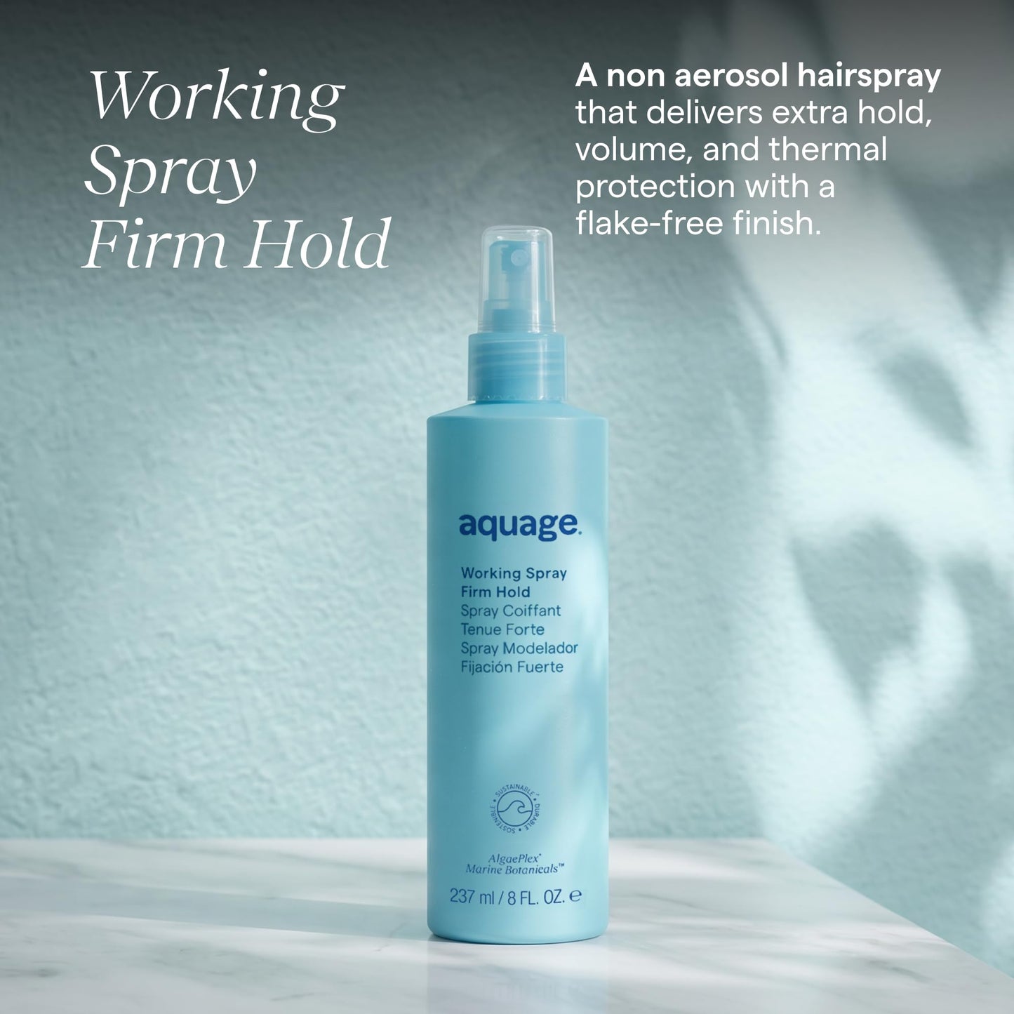Aquage Working Hair Spray - Firm Hold, Non Aerosol Hairspray for Women - Volumizing Styling Spray for Thermal Protection and Long Lasting Hold (8 oz)