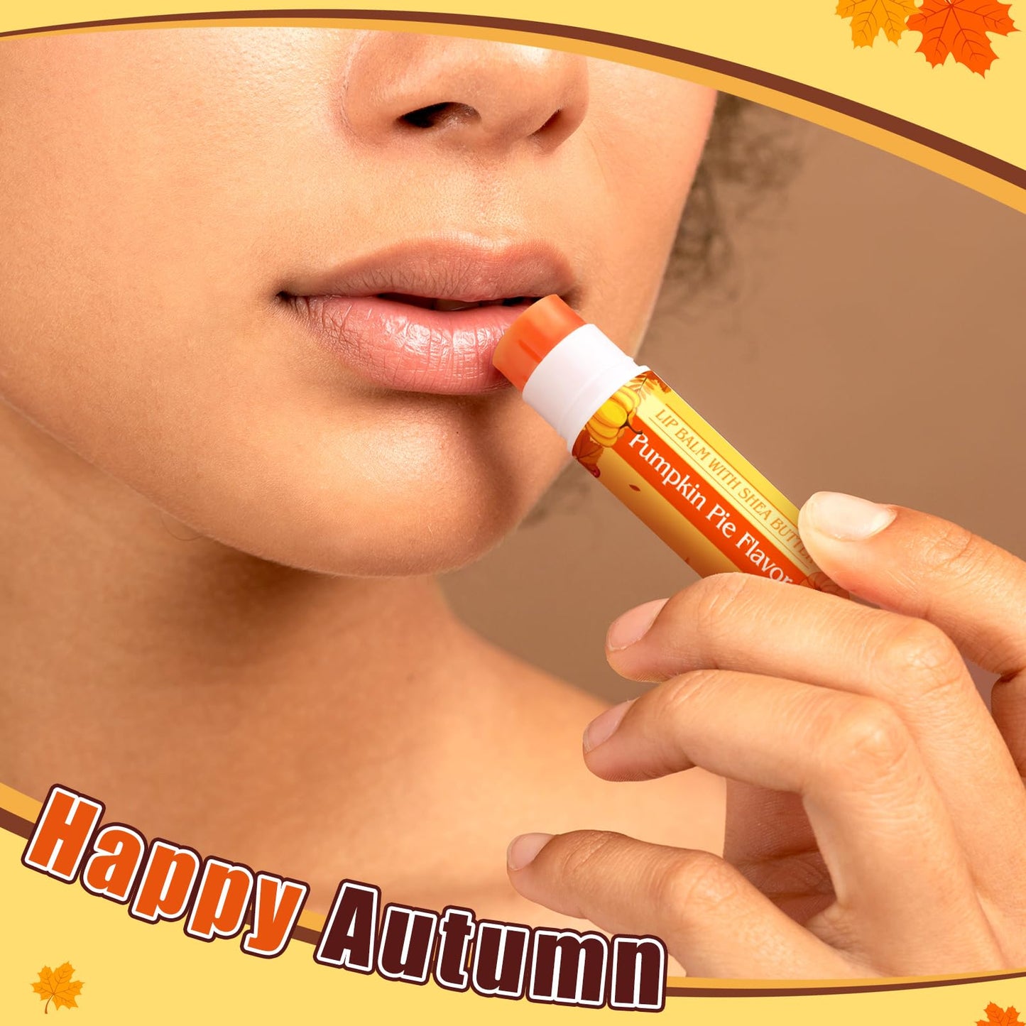 Siifert 100 Pcs Thanksgiving Pumpkin Pie Scented Lip Balms Bulk Thanksgiving Party Favors Fall Party Gifts Autumn Lip Balms Fall Goodie Bag Basket Stuffers Favors for Women Employee (Classic Style)