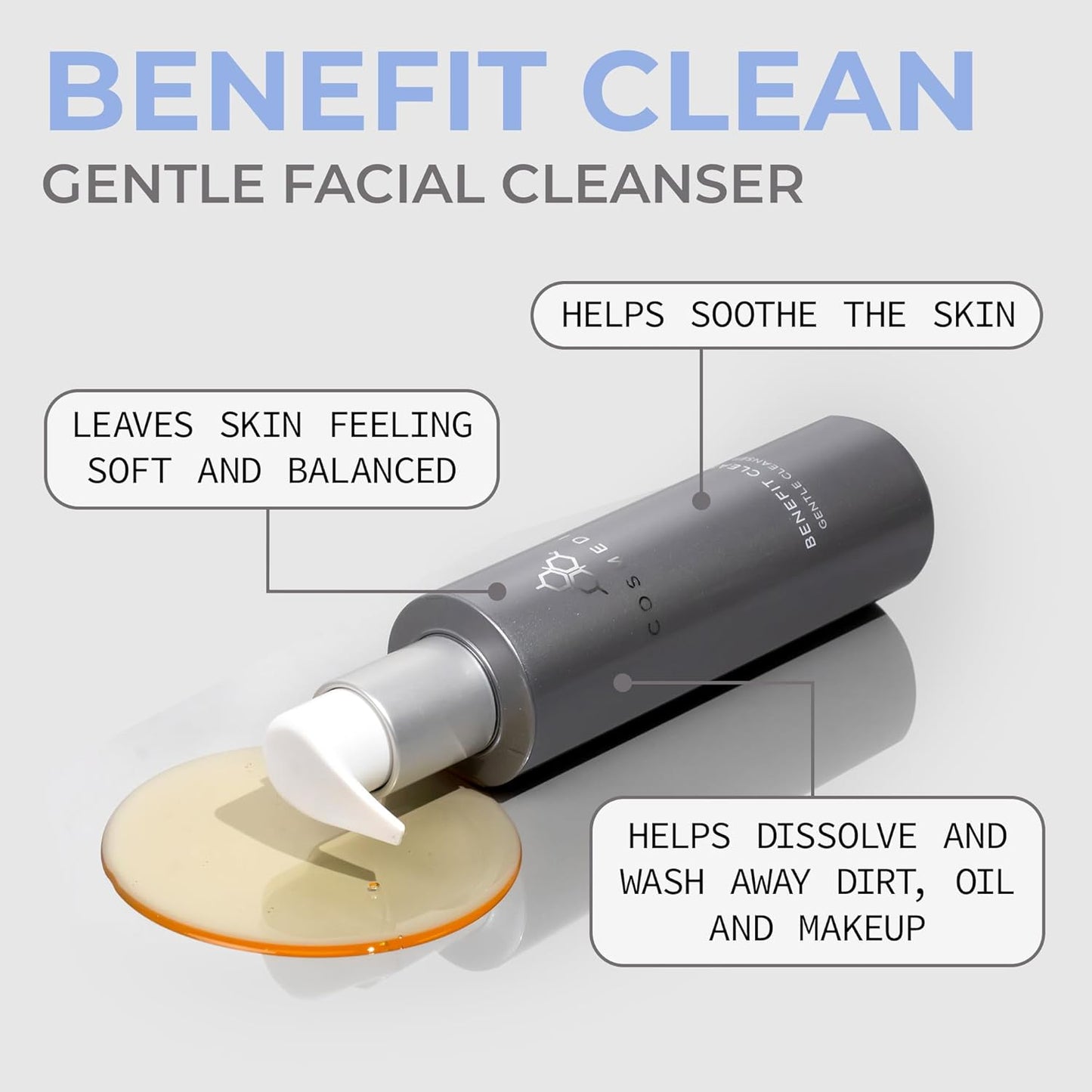 COSMEDIX Benefit Clean Face Wash Gel | Hydrating Cleanser for All Skin Types - 150 ml / 5 fl oz